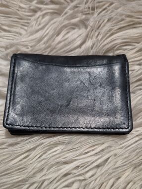 Classic Black Leather Men's Card Holder Wallet
